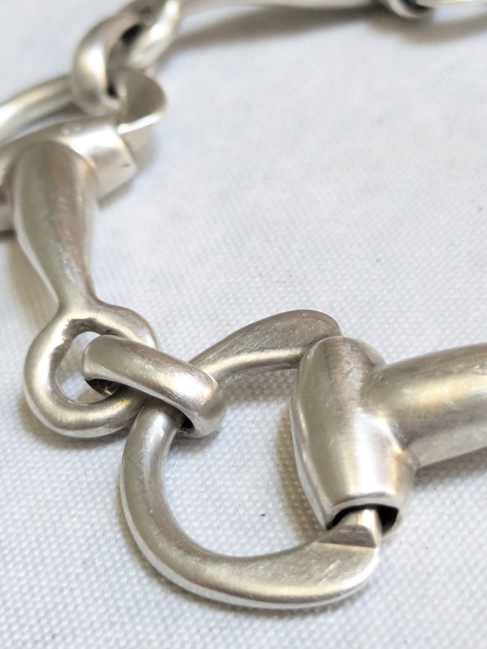 Vintage Taxco Sterling Silver Equestrian Bracelet 7" Horsebit Stirrup Mexico - Picture 3 of 16